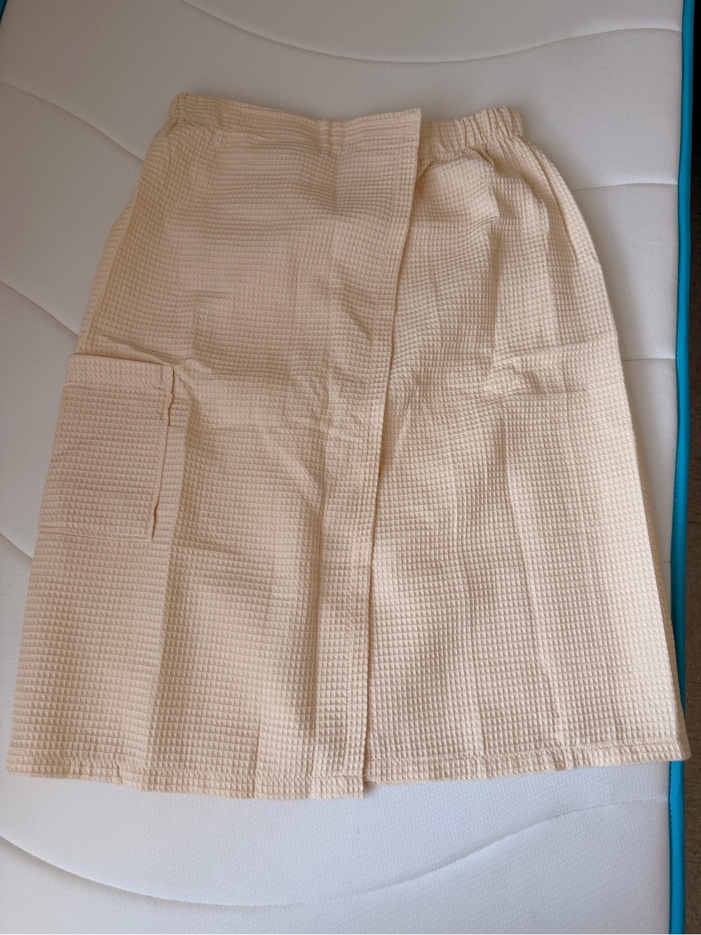 Women’s Beige Waffle Knit Cotton Robe Spa Towel One Size S-2X New